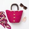 Bolga Basket – Limited Edition "Bees" (Pink with Crystal Bee Charms)