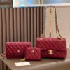 Pre-Loved Chanel Quilted Red Leather 3-Piece Set | Crossbody Bag, Wallet & Card Holder | Gold Hardware