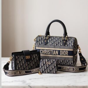 Christian Dior Boston Bag Set (Bag + Crossbody Wallet + Card Holder)