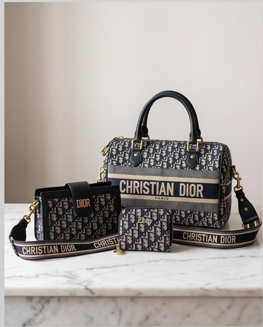 Christian Dior Boston Bag Set (Bag + Crossbody Wallet + Card Holder) Christian Dior Boston Bag Set (Bag + Crossbody Wallet + Card Holder)
