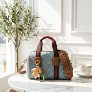 Gucci Denim Boston/Bowler Bag
