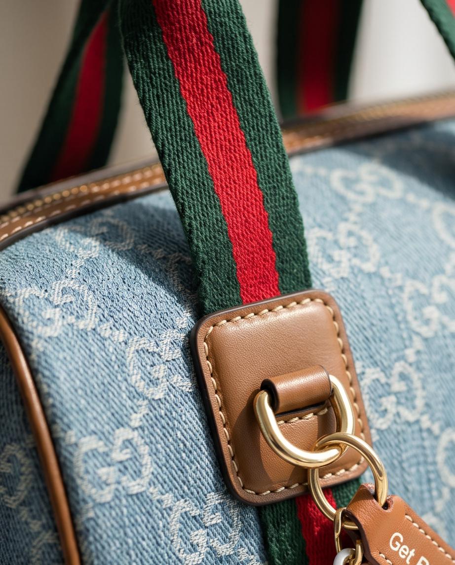 Gucci Denim Boston/Bowler Bag