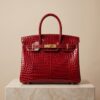 Hérmes Red Ruby crocodile leather