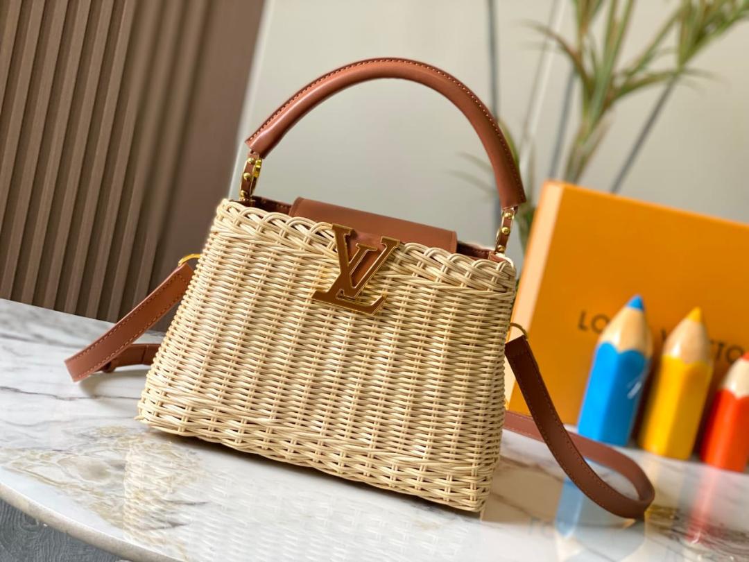 Louis Vuitton Wicker Rattan Basket Bag - brown Louis Vuitton Wicker Rattan Basket Bag - brown