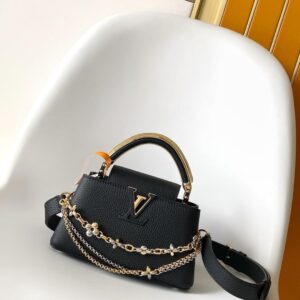 Louis Vuitton Capucines Style – Black with Jewel Chain Strap