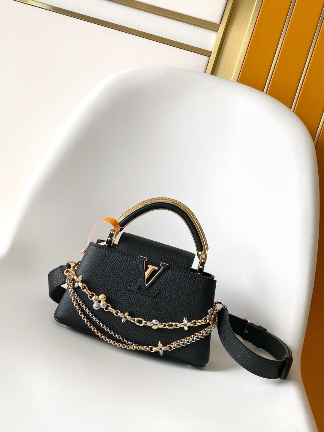 Louis Vuitton Capucines Style – Black with Jewel Chain Strap