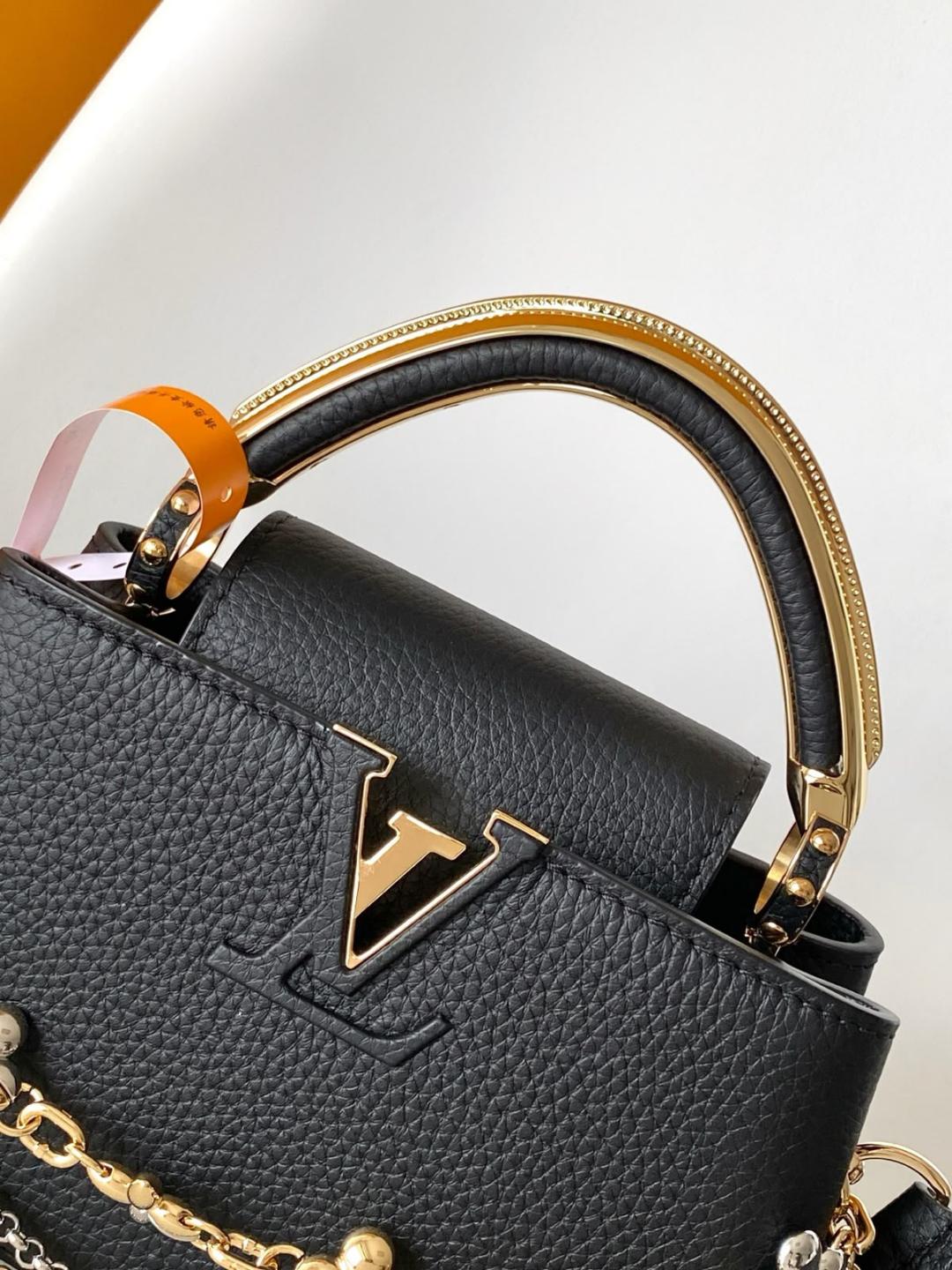 Louis Vuitton Capucines Style – Black with Jewel Chain Strap